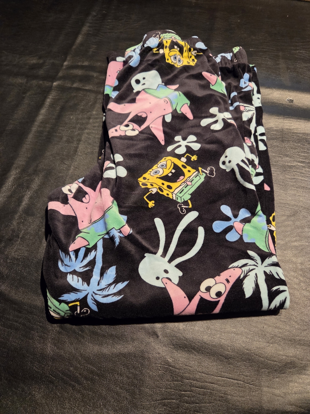 Nickelodeon Black SpongeBob & Patrick Pajama Pants with Pink and Yellow Accents
